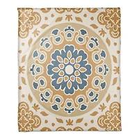 Blue & Yellow Mandala Coral Fleece Blanket