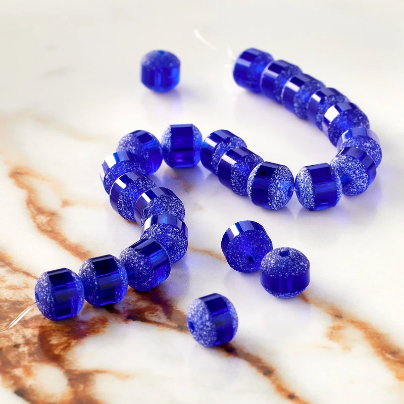 Blue Matte Glass Round Beads, 8mm by Bead Landing™