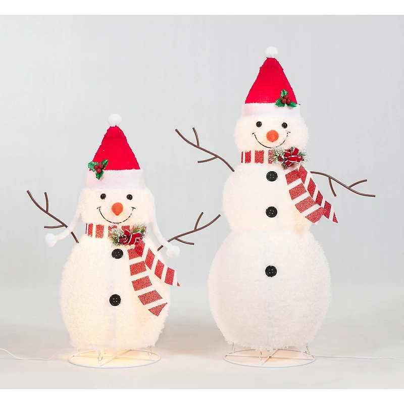 2-Piece Pop-Up Snowmen Sculpture Set