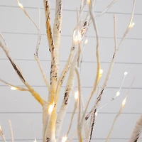 5ft. Pre-Lit Birch Artificial Christmas Tree, Warm White LED Lights