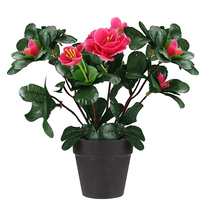 7.5" Pink Potted Artificial Spring Rose Plant