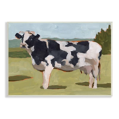 Stupell Industries Dairy Farm Cow Grazing Country Cattle Traditional Painting Wall Plaque