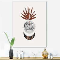 Designart - Moon and Sun Shapes In Retro Terracotta Tones II