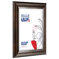 Frame USA Verona Narrow Tarnished Bronze Single Image Picture Frame with Mat