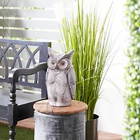 17" Gray Stone Country Owl Garden Sculpture