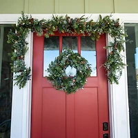 Village Lighting 24" Rustic White Berry Wreath