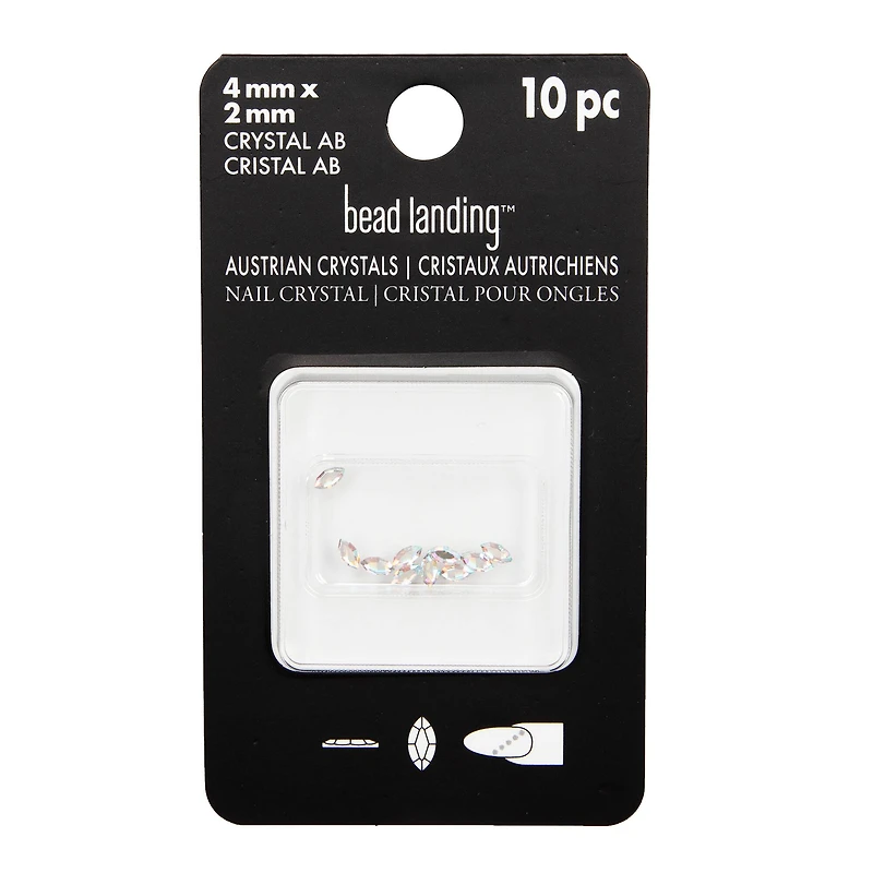 4mm Crystal AB Navette Glue-On Austrian Crystals by Bead Landing™, 10ct.