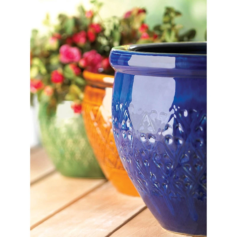 3 Jewel-Tone Flower Pot Set