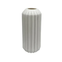 8 Pack: 9" White Geometric Ceramic Vase by Ashland®