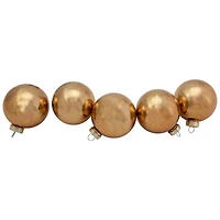 9ct. 2.5" Bronze 2-Finish Glass Ball Christmas Ornaments