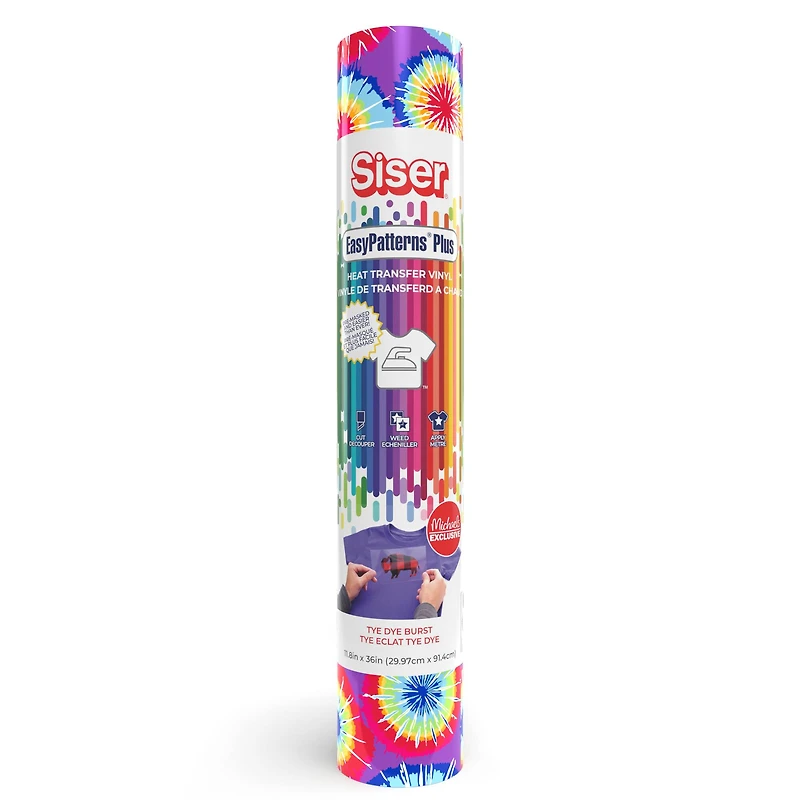 Siser EasyPatterns Plus Tye Dye Burst Heat Transfer Vinyl 36in