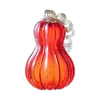 Glitzhome® 8.5" Fall Red Glass Gourd with Glitter