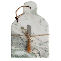 Hello Honey 12" x 8" Green Marble Cutting Board with Knife