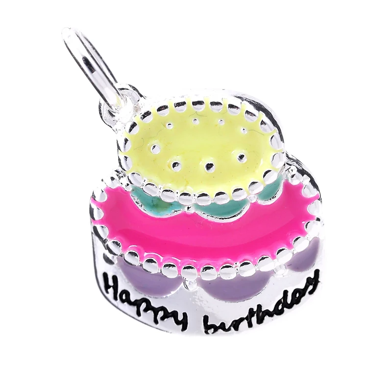 Silver Plated Birthday Cake Charm by Bead Landing™