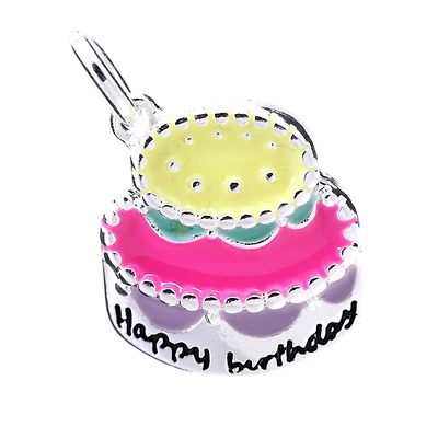 Silver Plated Birthday Cake Charm by Bead Landing™