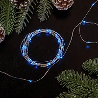 100ct Blue LED Micro Fairy Lights  16ft Copper Wire