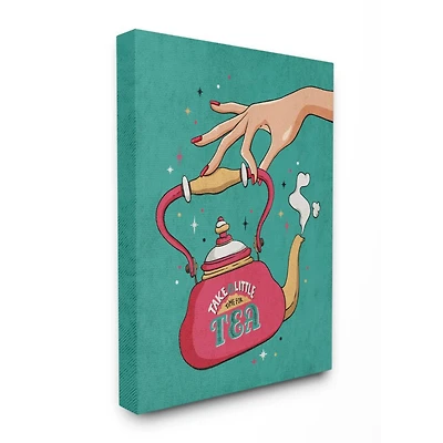 Stupell Industries Time For Tea Vintage Canvas Wall Art