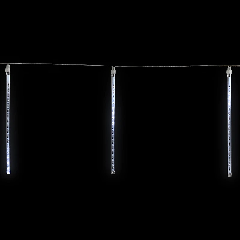 LED Lighted Snowfall Icicle Christmas Lights - Polar White - 15' Clear Wire - 10ct