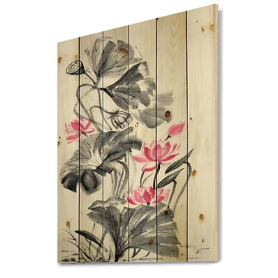 Designart - Pink Vintage Lotus Flower