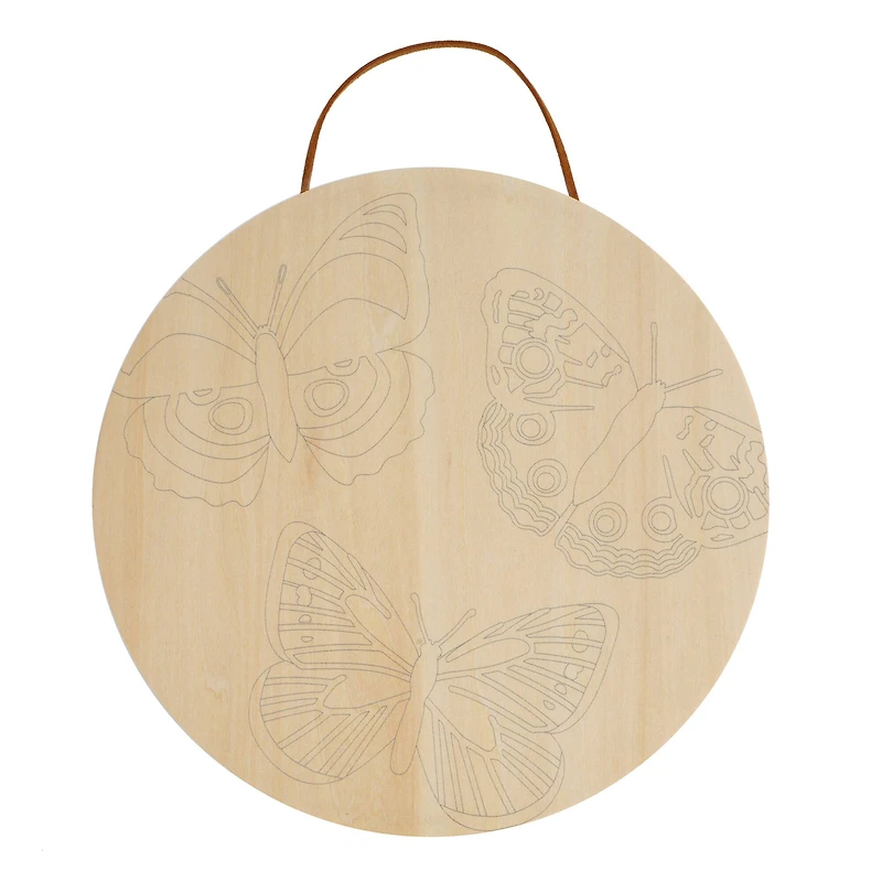 Butterflies Paint-by-Number Round Plywood Surface Kit by Artist's Loft®