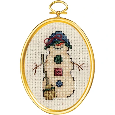Janlynn® Bashful Snowman with Frame Counted Cross Stitch Kit