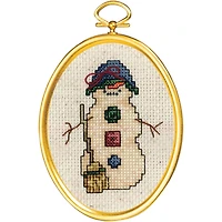 Janlynn® Bashful Snowman with Frame Counted Cross Stitch Kit