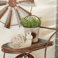 Grey Polystone Farmhouse Garden Sculpture 8" x 12" x 7"