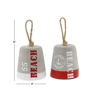 9" Gray Cement Coastal Lifeguard Sculpture Set