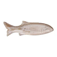 Hello Honey® 16.5" Fish-Shaped Stoneware Dish with Reactive Glaze Finish
