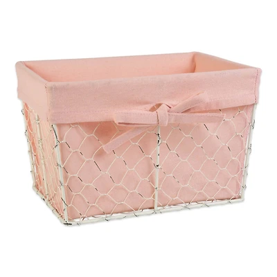 DII® Blush Pink Lined Chicken Wire Basket Set