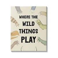 Stupell Industries Children's Wild Things Play Phrase Monster Hands Claws Canvas Wall Art