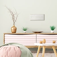 Stupell Industries Snuggle Text Minimal Distressed Beige Paint, 7" x 17"