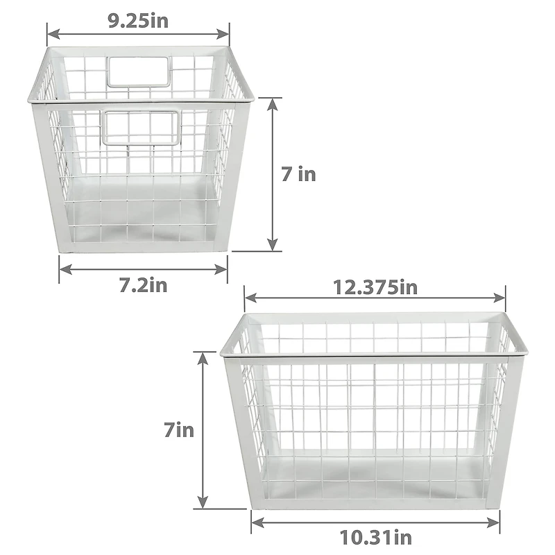 12.5" White Wire Multifunctional Basket