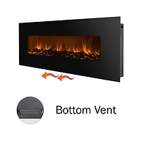 Hastings Home 50" Black Electric Fireplace