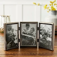 Simply Essentials™ 3 Opening 3.5" x 5" Black Hinged Metal Frame by Studio Décor®