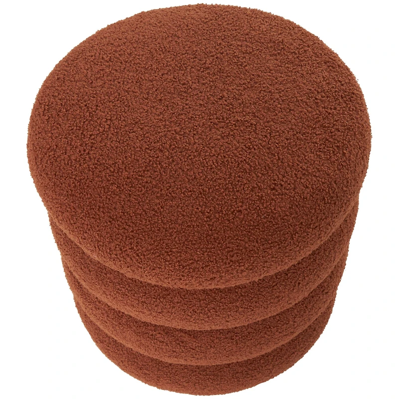 17" Copper Fabric Geometric Bubble Shaped Boucle Stool