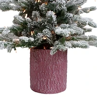4ft. Pre-Lit Flocked Saratoga Spruce Artificial Christmas Tree in Decorative Pot, Clear Lights