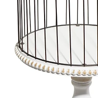 White Wood Farmhouse Birdcage, 44" x 14" x 14"