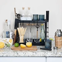 Household Essentials 12" Black Metal 2-Tier Countertop Caddy