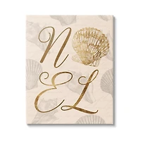 Stupell Industries Noel Holiday Seashell Detail Canvas Wall Art