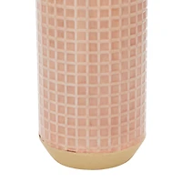 Set of 2 Brown Metal Contemporary Vase, 14", 17"