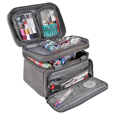 SINGER® Large Gray Collapsible Sewing Supplies Organizer