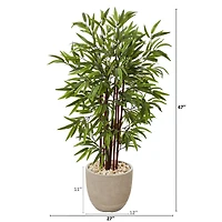 4ft. Bamboo Artificial Tree in Sandstone Planter