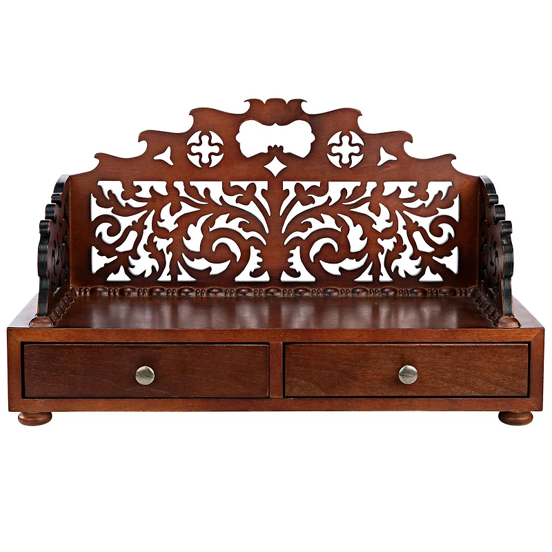 18" Antiquarian Floral Tracery Desktop Book Organizer