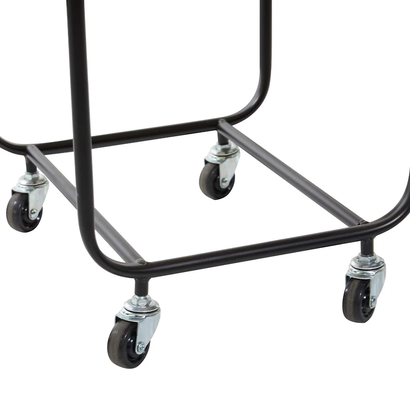 Black Contemporary Metal Storage Cart, 26" x 19"