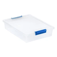 Iris® 5.5qt. Clear Clip Boxes with Lids & Blue Latches, 4ct.