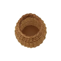 2ft. Brown Rattan Handmade Woven Vase with Open Framed Grid Design