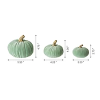 Glitzhome® Mint Green Velvet Pumpkins Set