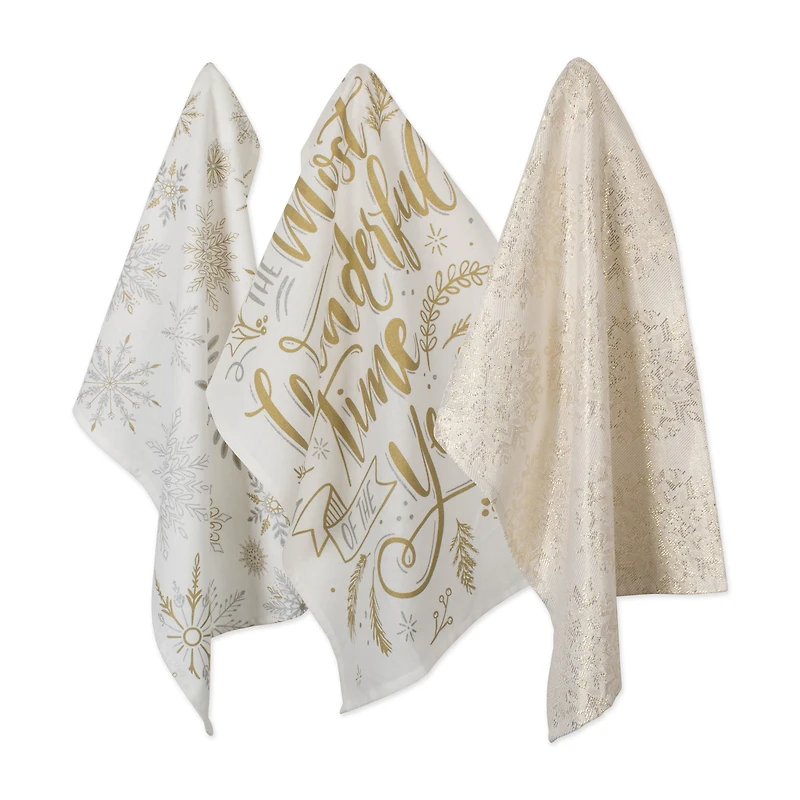 DII® Assorted Winter Sparkle Dishtowel Set