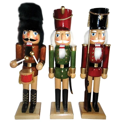 Santa's Workshop 14" Natural Wood Nutcracker Set, 3ct.